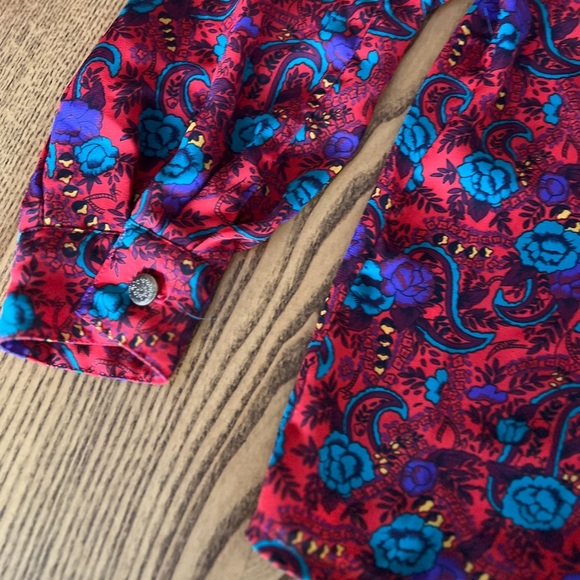 Lady Manhattan Vintage Red Paisley Shirt 12 - Picture 7 of 10